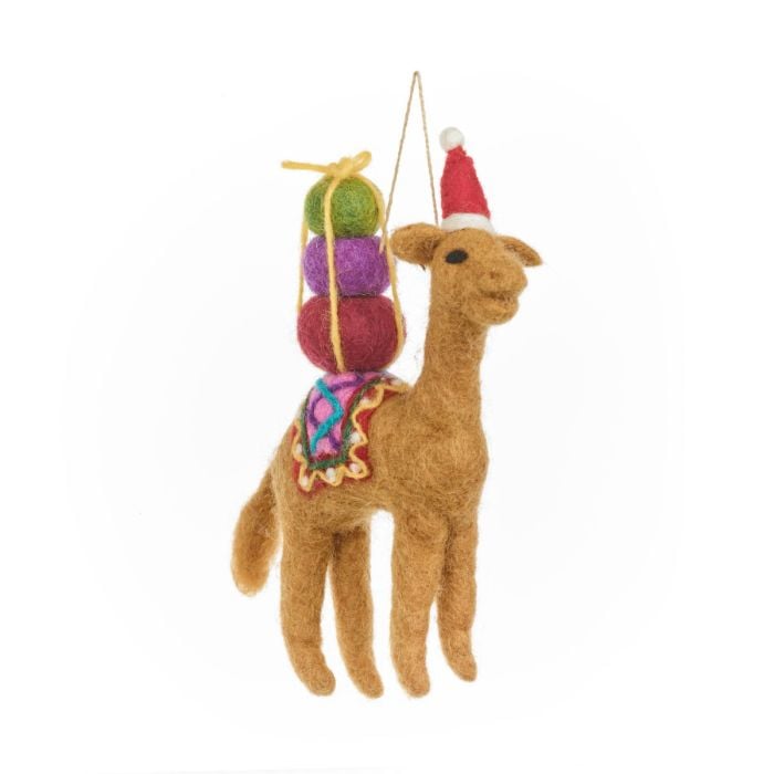 felt so good Handmade Felt Humphrey the Christmas Camel Hanging Decoration