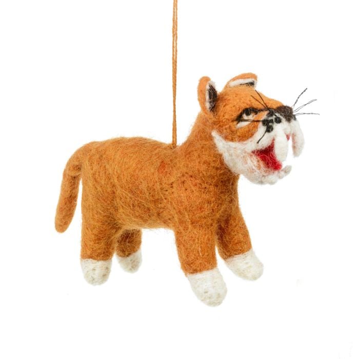 Felt So Good Handmade Felt Hunter The Sabre Tooth Tiger Hanging Decoration