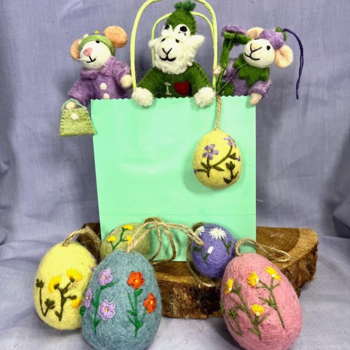 Felt So Good Handmade Felt I Love EWE Sheep Easter Hanging Decoration
