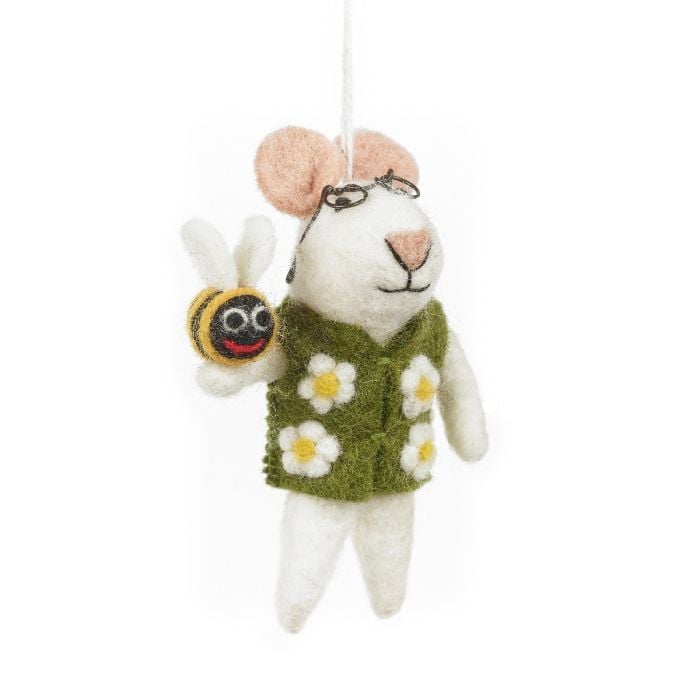Felt So Good Handmade Felt Isaac The Mouse Hanging Bumblebee Decoration