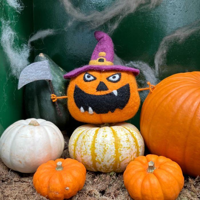 Felt So Good Handmade Felt Jack-o-Pumpkin Standing Halloween Decoration