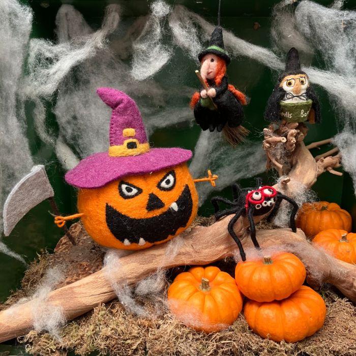 Felt So Good Handmade Felt Jack-o-Pumpkin Standing Halloween Decoration