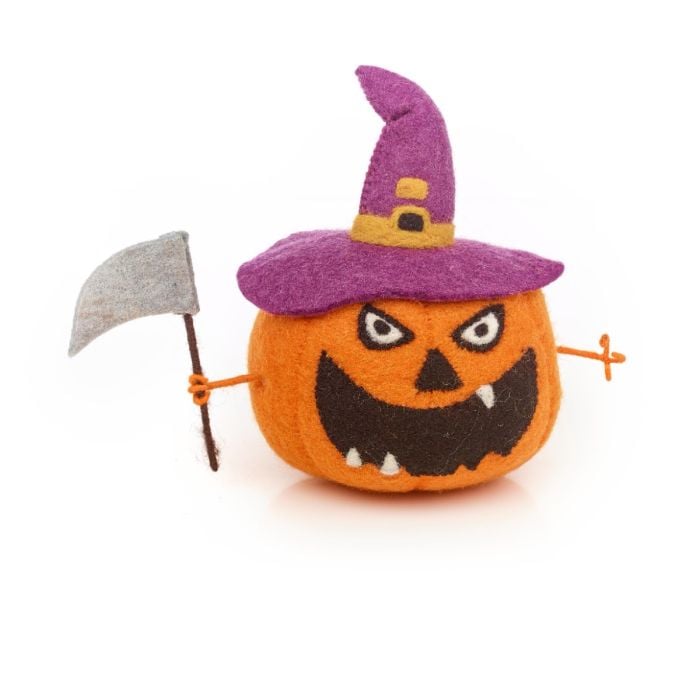 felt so good Handmade Felt Jack-o-Pumpkin Standing Halloween Decoration
