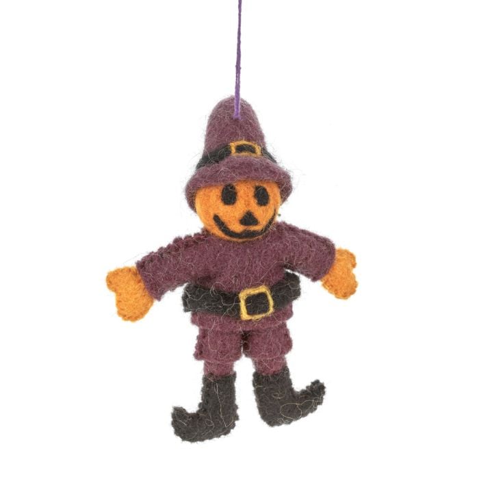 felt so good Handmade Felt Jack the Pumpkin Hanging Halloween Decoration