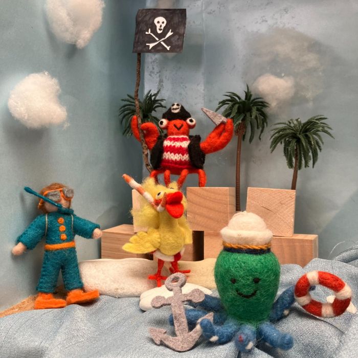 Felt So Good Handmade Felt Jolly Rodger The Crab Sealife Hanging Decoration