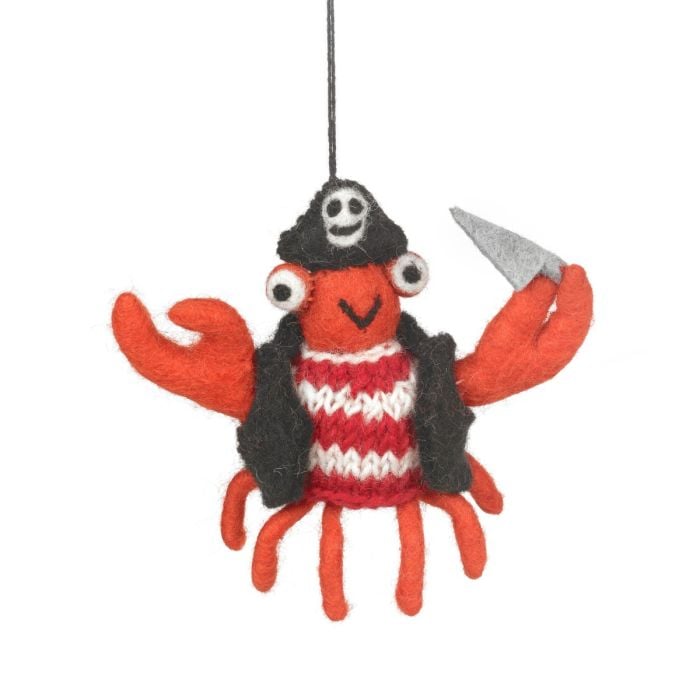 felt so good Handmade Felt Jolly Rodger the Crab Sealife Hanging Decoration