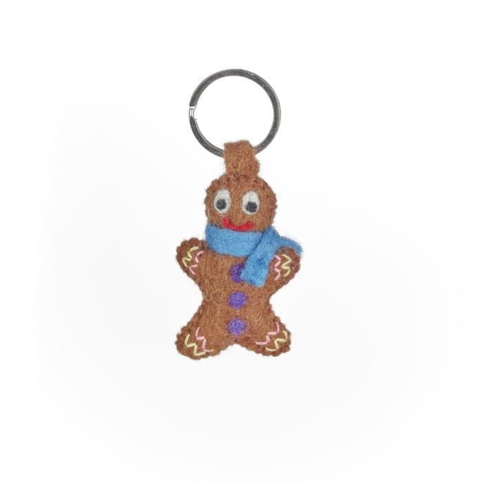 felt so good Handmade Felt Jonny Gingerbread Man Christmas Keyring
