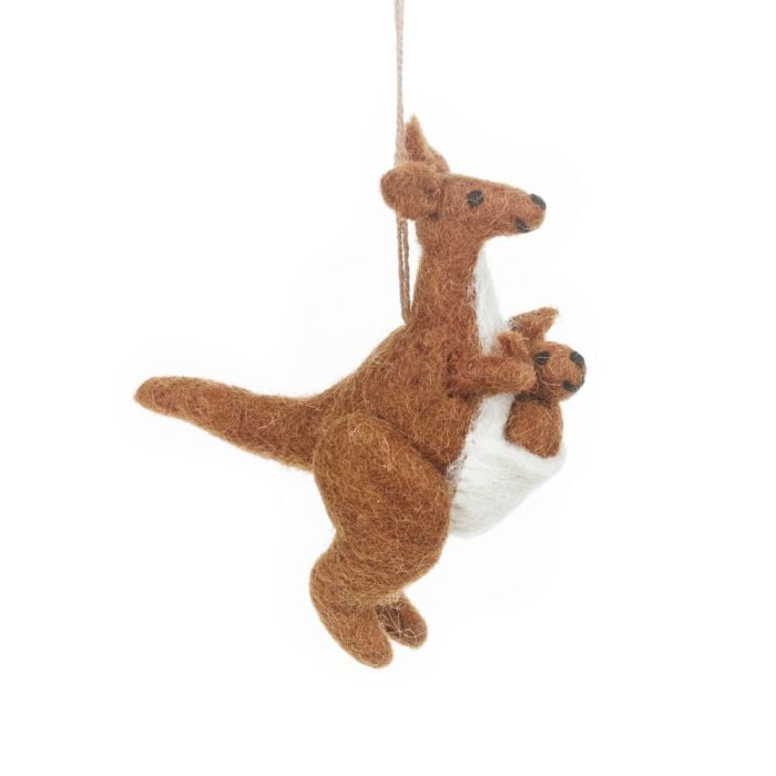 Felt So Good Handmade Felt Kanga & Roo Hanging Kangaroo Safari Decoration