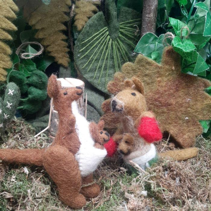 Felt So Good Handmade Felt Kanga & Roo Hanging Kangaroo Safari Decoration
