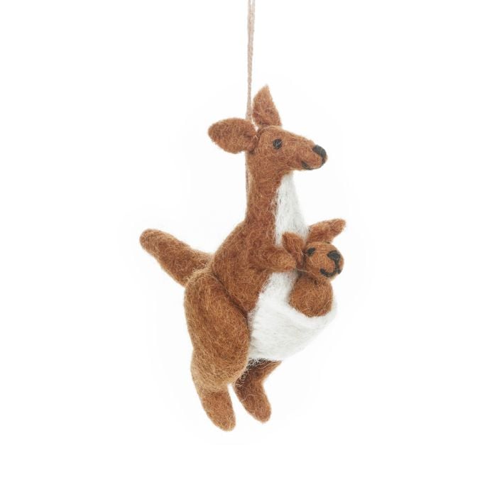 felt so good Handmade Felt Kanga & Roo Hanging Kangaroo Safari Decoration