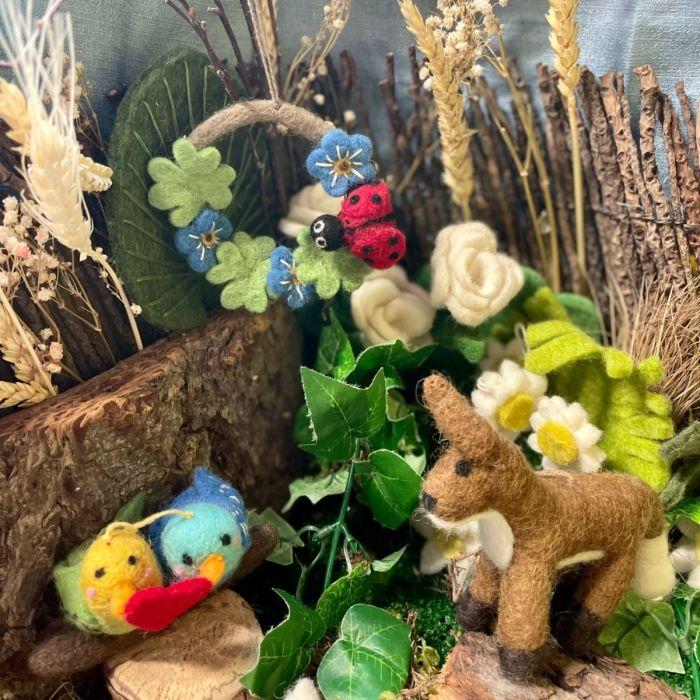 Felt So Good Handmade Felt Ladybird Mini Wreath Hanging Decoration