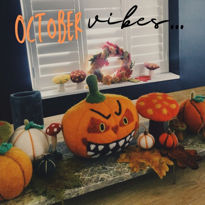 Felt So Good Handmade Felt Large Scary Pumpkin Halloween Home Decoration