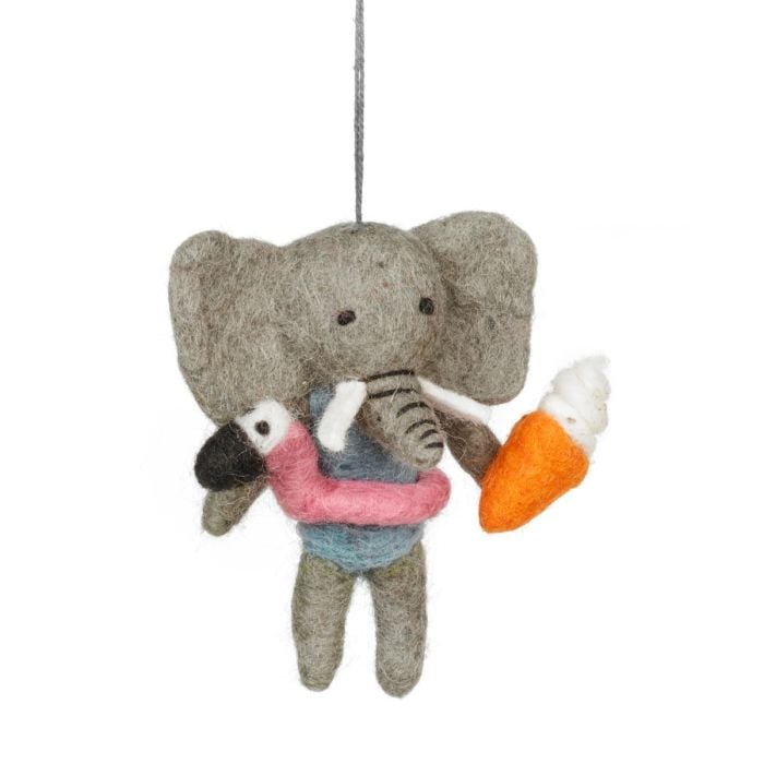 felt so good Handmade Felt Leila the Summer Elephant Sealife Hanging Decoration