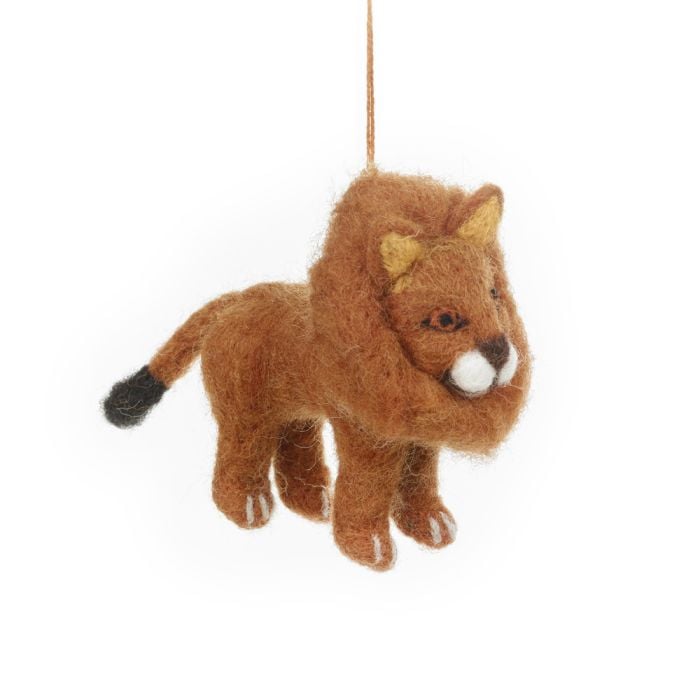 felt so good Handmade Felt Lionel the Lion Hanging Decoration