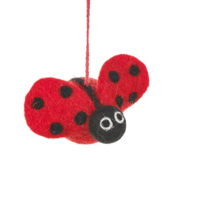 felt so good Handmade Felt Lottie Ladybird Hanging Fair trade Decoration