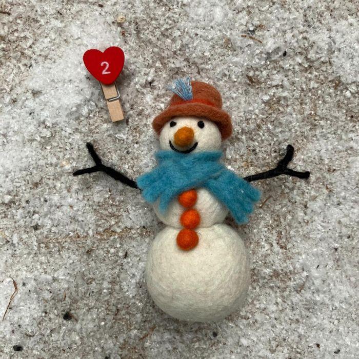 Felt So Good Handmade Felt Mabel The Snowman Arctic Hanging Decoration
