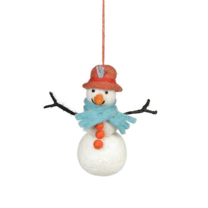 felt so good Handmade Felt Mabel the Snowman Arctic Hanging Decoration