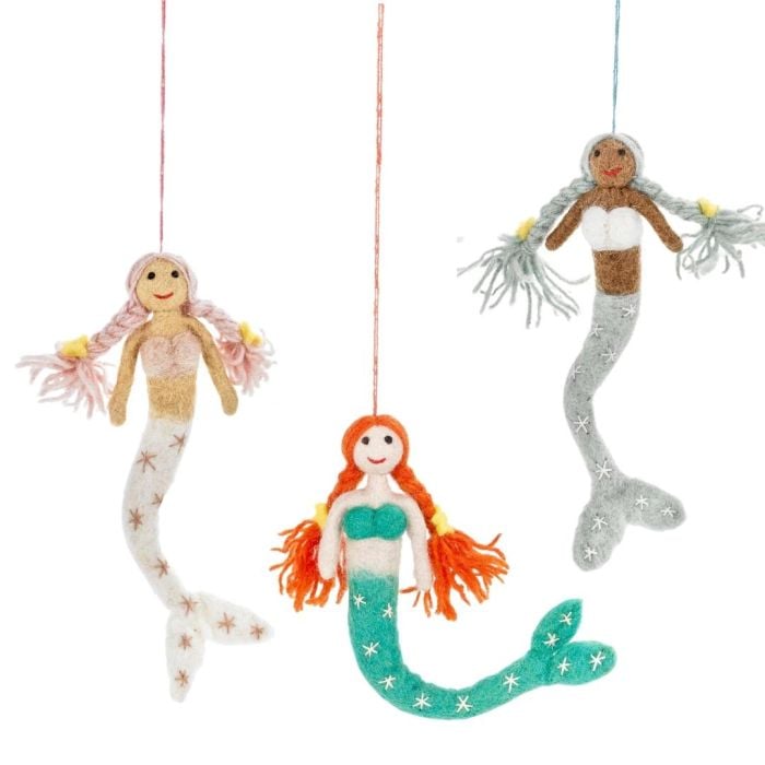 felt so good Handmade Felt Magical Mermaids Hanging Decorations
