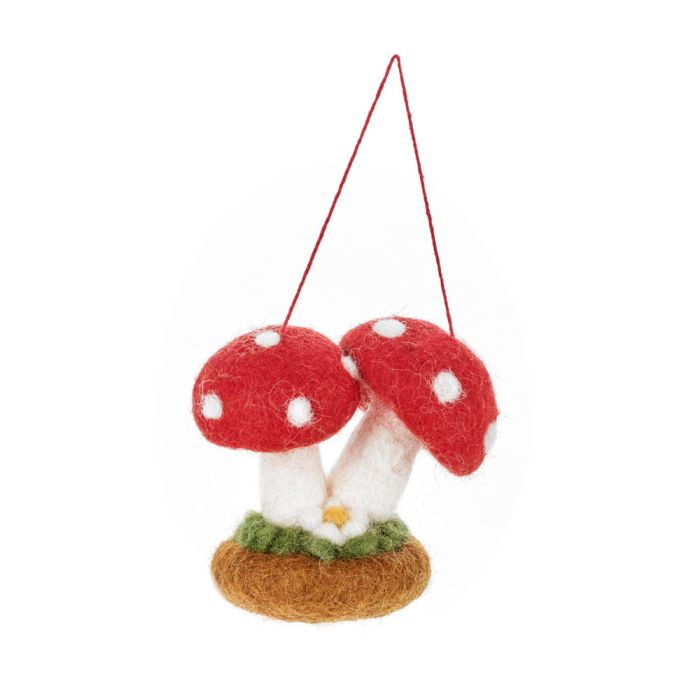 felt so good Handmade Felt Magical Toadstools Hanging Decoration