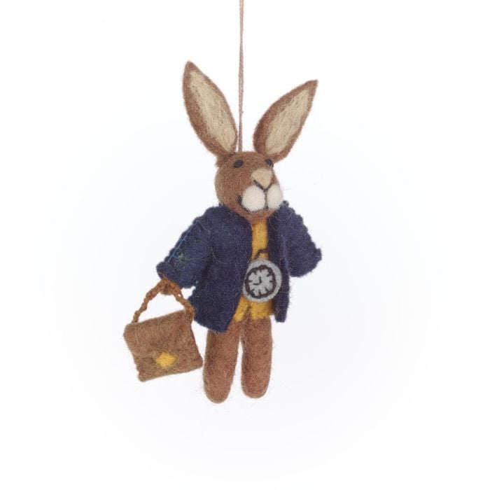 Felt So Good Handmade Felt March Hare Hanging Woodland Decoration