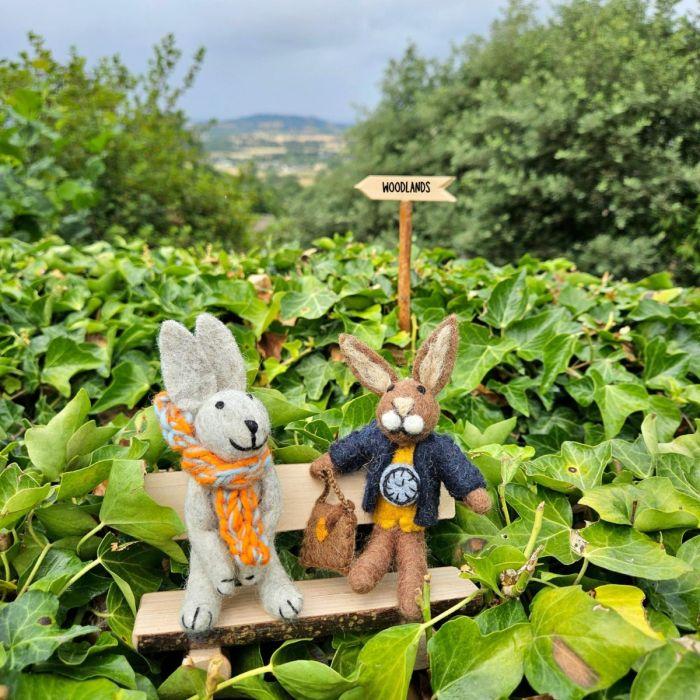 Felt So Good Handmade Felt March Hare Hanging Woodland Decoration