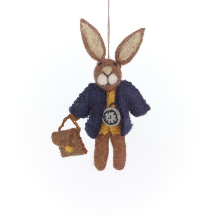 felt so good Handmade Felt March Hare Hanging Woodland Decoration