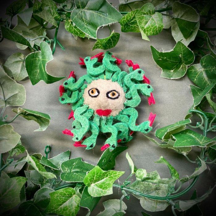 Felt So Good Handmade Felt Medusa Hanging Mythological Decoration