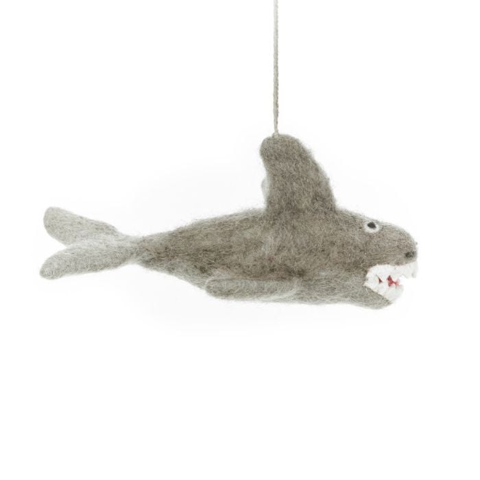 Felt So Good Handmade Felt Megaladon Shark Hanging Decoration