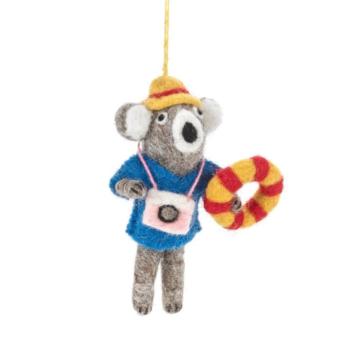 felt so good Handmade Felt Mel the Koala Hanging Decoration