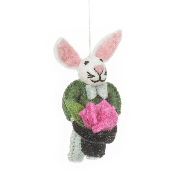 felt so good Handmade Felt Merlin the Rabbit Hanging Decoration