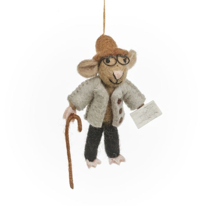 felt so good Handmade Felt Miles the Mouse Grandpa Hanging Decoration