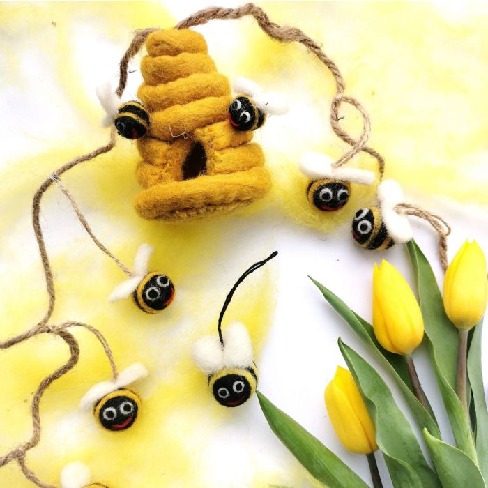 Felt So Good Handmade Felt Mini Bumblebees Set Of 3 Hanging Decorations