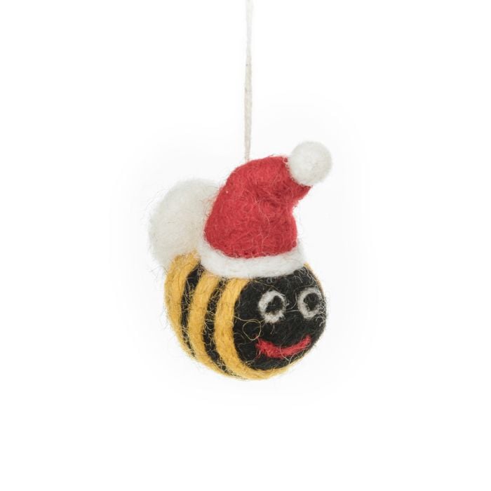 Felt So Good Handmade Felt Mini Christmas Bee's (Set Of 3) Hanging Tree Decorations