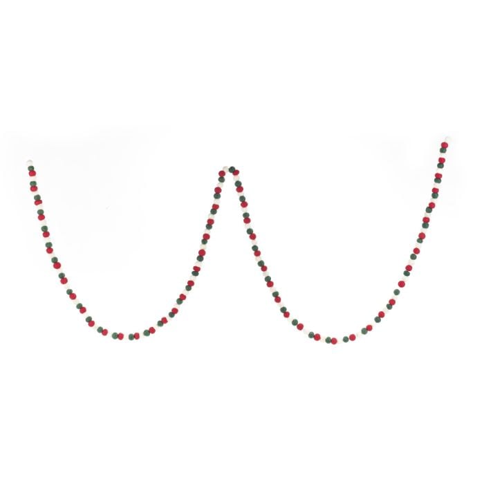 Felt So Good Handmade Felt Mini Traditional Pom Pom Garland Home Decoration