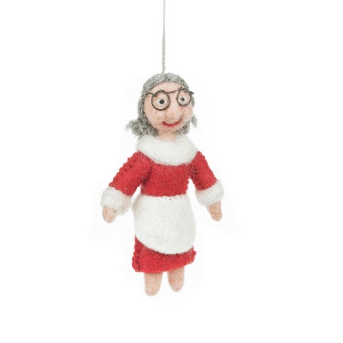 felt so good Handmade Felt Mrs. Claus Hanging Christmas Tree Decoration felt so good Handmade Felt Mrs. Claus Hanging Christmas Tree Decoration