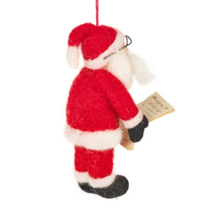 Felt So Good Handmade Felt Naughty Or Nice Santa Hanging Christmas Decoration
