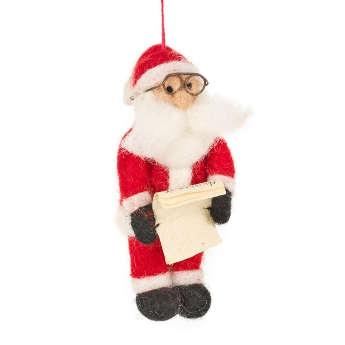 felt so good Handmade Felt Naughty or Nice Santa Hanging Christmas Decoration