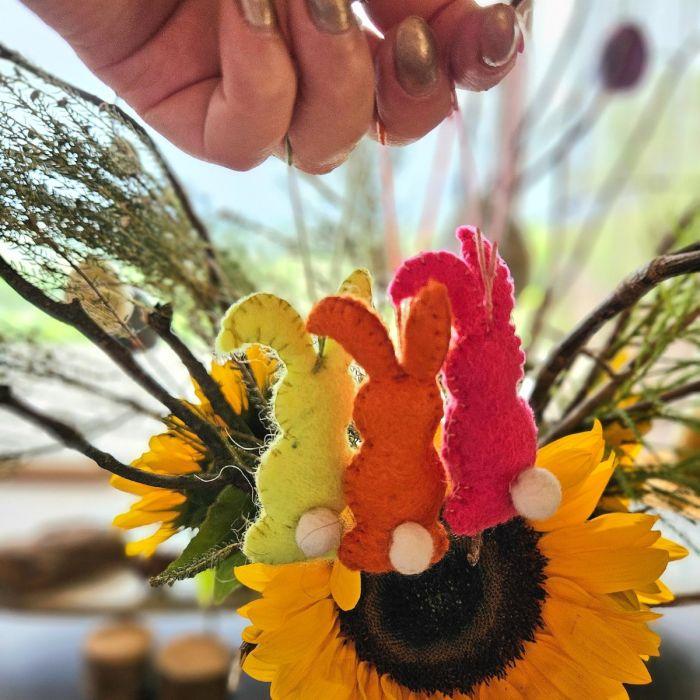 Felt So Good Handmade Felt Neon Easter Bunnies (Set Of 3) Hanging Decorations