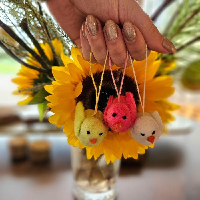 Felt So Good Handmade Felt Neon Easter Chicks (Set Of 3) Hanging Decorations