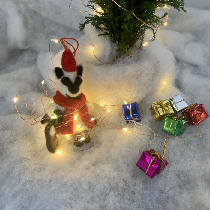 Felt So Good Handmade Felt Noel The Christmas Badger Hanging Decoration