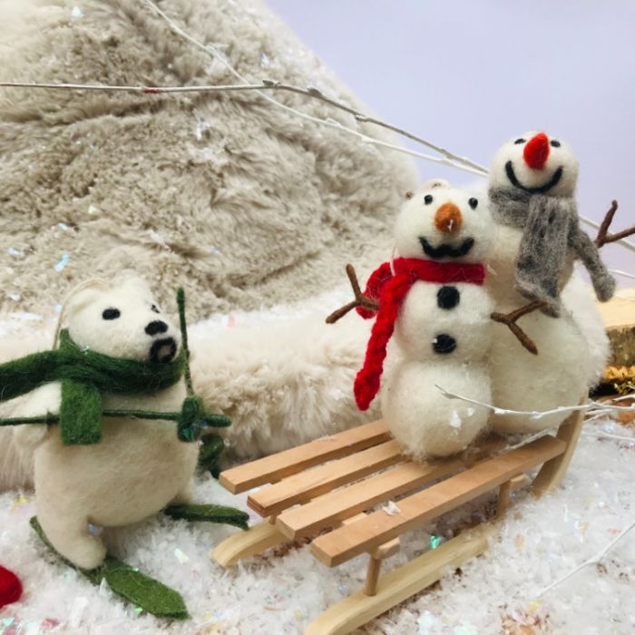 Felt So Good Handmade Felt Norman The Snowman Hanging Christmas Decoration