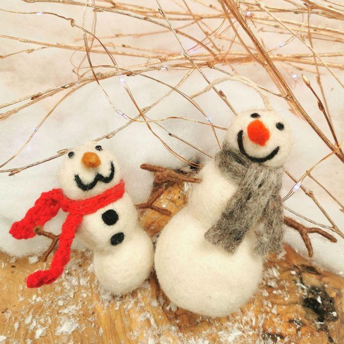 Felt So Good Handmade Felt Norman The Snowman Hanging Christmas Decoration