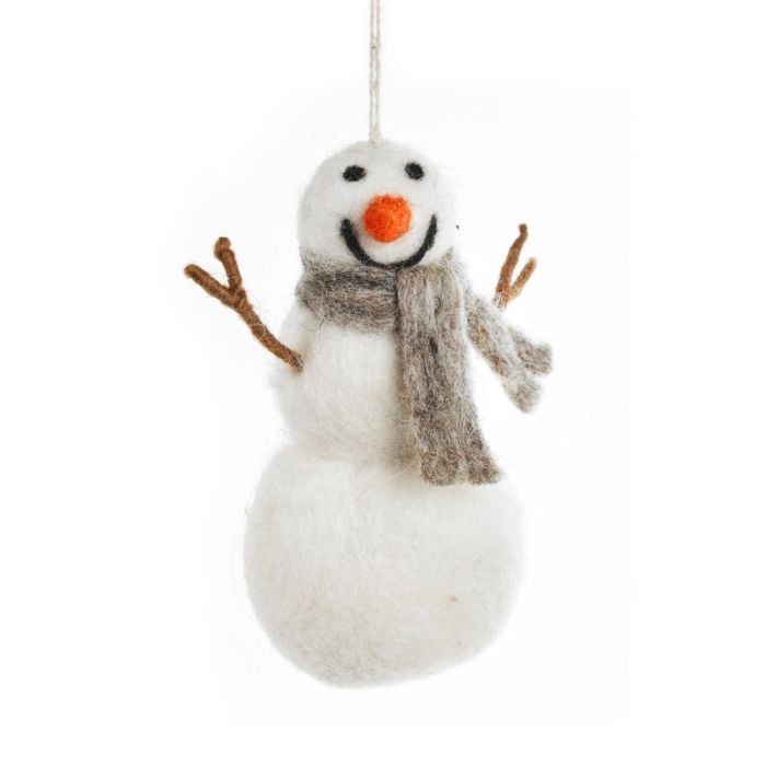 felt so good Handmade Felt Norman the Snowman Hanging Christmas Decoration
