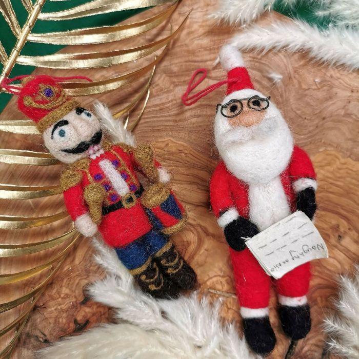 Felt So Good Handmade Felt Nutcracker Ned Hanging Traditional Christmas Decoration