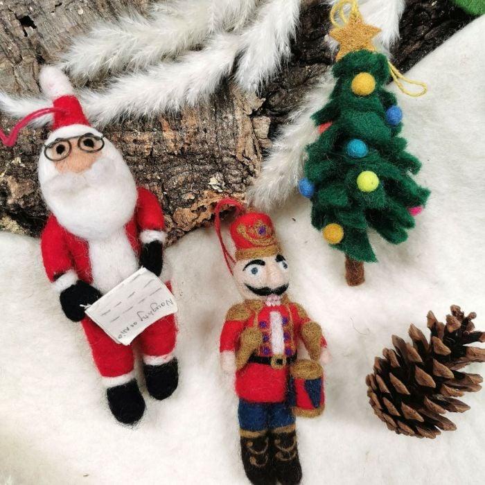 Felt So Good Handmade Felt Nutcracker Ned Hanging Traditional Christmas Decoration