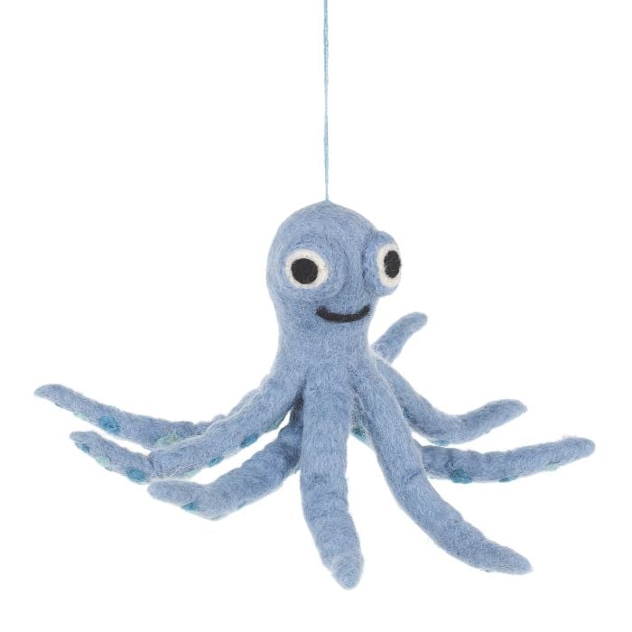 felt so good Handmade Felt Ollie the Octopus Fair trade Hanging Decoration