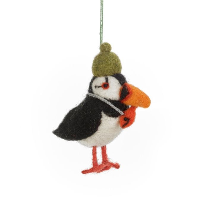felt so good Handmade Felt Paddy the Puffin Hanging Decoration