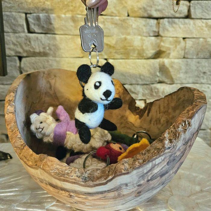 Felt So Good Handmade Felt Panda Keyring Decoration