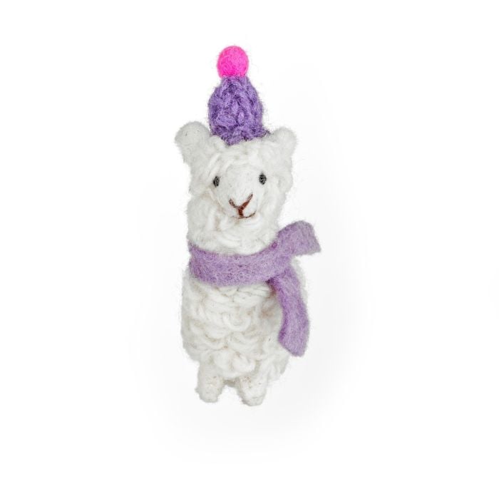 Felt So Good Handmade Felt Party Alpaca Keyring Decoration