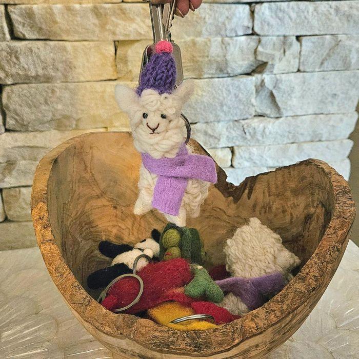Felt So Good Handmade Felt Party Alpaca Keyring Decoration